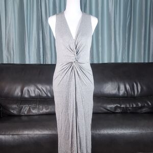 Nine Britton Gray Twist-Front Maxi Dress